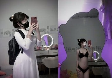 Thu Hiền xinh đẹp, body sexy khoe dáng trong chiếc áo dài